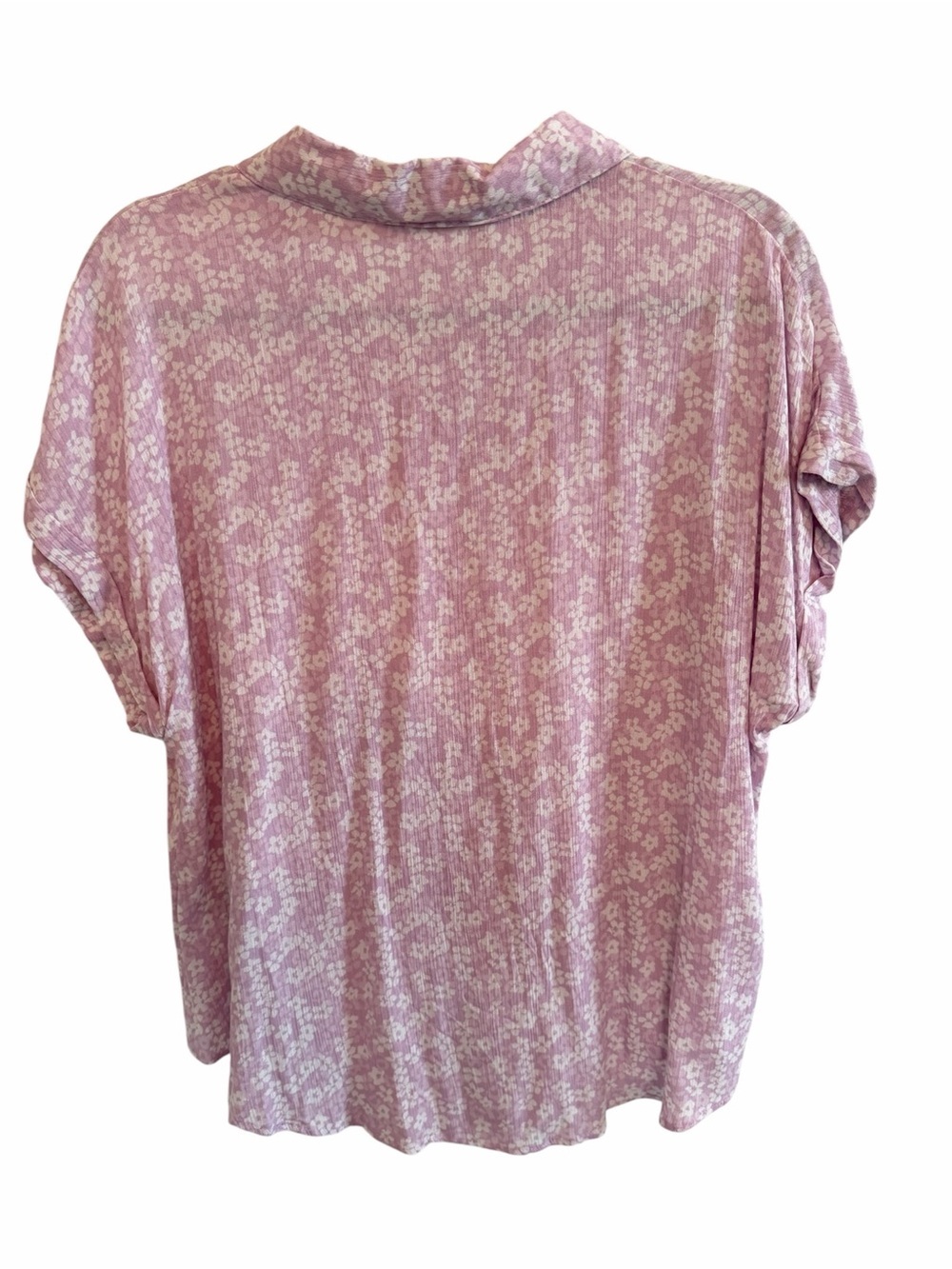 Hippie Rose Lavender Floral Knot-Hem Collared Blouse - Picture 2 of 4